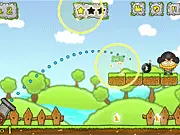 Play Pirates & Cannons free online puzzle shooter game, aiming a cannon to destroy pirates and their ships.