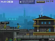 Renegades free online strategy game, tactical squad fighting zombies and rebels, upgrading fighters and making strategic moves.