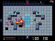 KripperZ free online retro shooter game screenshot, player character fighting massive waves of aliens in a sci-fi setting.
