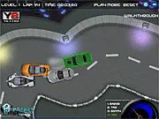 Extreme Tuning Championship game screenshot: a customized racing car speeding on a track, free online upgrade racing game