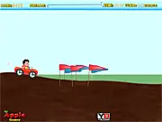 Steven Universe Car Race screenshot showing Steven driving his car across a mountainous obstacle course, collecting coins and gems