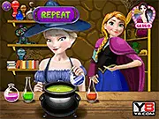 Elsa and Anna Power Potions free online game, Frozen spell memory game, mix super power potions, play online