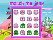 Match My Jelly free online game 4x4 grid with colored violet green yellow jellies