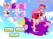A Ride to the Sky free online dress up game, character Tara on her magic bike on the clouds