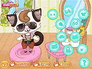 Hipster Kitty Dress-Up game free online, fashion and styling game with a cute cat