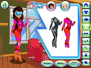 Screenshot of Zoe & Lily: Snowy Holiday dress up game showing two female characters in stylish winter outfits on a snowy mountain, free online fashion game