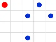Merge a Dot free online puzzle game screenshot showing colorful dots of various sizes on the game board