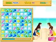 Beach Day Match free online game match 3 puzzle seashells sandcastle fun