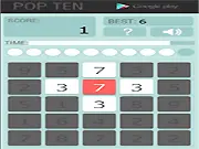 Popten! free online puzzle game board with numbered tiles and high score