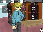 Winter Dance Sim Date game graphic, high school characters standing in a snowy setting with a focus on dating and romance.