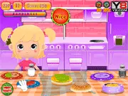 Baby Pink Picnic Time game screenshot, cute character Baby Pink dressed in pink with a laid-out picnic blanket and basket.