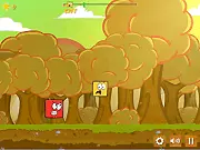 Face Chase AG game screenshot, small character being launched from a trebuchet with an explosion effect to escape a villain.