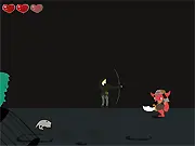 Pride and Punishment free online game. Archer shooting charged arrows into a wall to create platforms.