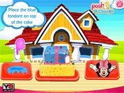 Thumbnail for Minnie Mouse Surprise Cake free online cooking game, showing a beautifully decorated cake in the shape of Minnie Mouse's head