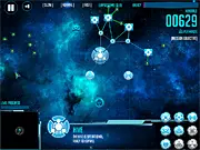 The Stratega space station surrounded by defensive turrets and flying enemy invaders in the RTS game