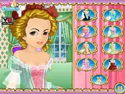 French Princess Makeover free dress-up game. Styling a royal figure with historical gowns and jewels.