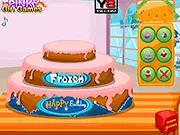 Olaf Birthday Cake decoration game screen showing a large cake with icing, sprinkles, and a picture of Olaf.