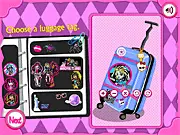 Draculaura Flies To Paris online game screenshot showing the Monster High character trying on travel outfits in front of a mirror