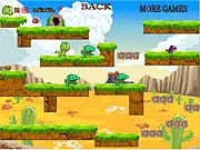 Dino character holding a hammer next to a broken wall in the free platformer game Dino New Adventure 2