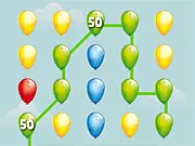 Balloons Match and Crush puzzle game screenshot showing colorful balloons and an active score counter