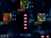 Machiavellian Suns free online game screenshot showing a galaxy map with different alien territories and space fleets