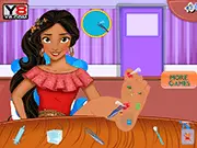 Elena of Avalor Foot Doctor free online game screenshot showing the princess with a bandaged foot and medical tools