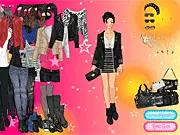Sequin Little free online dress-up game image showing a girl in a stylish, modern sequined outfit