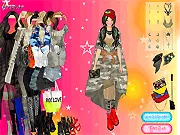 Military Wind dress up game screenshot showing a character styled in neutral-colored military-inspired fashion with structured jackets and utility gear