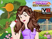 Princess Snow White Hair Spa game screenshot, girl getting a hair makeover, free online princess salon game