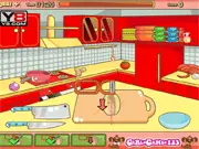 Mia Cooking Spicy Beef Burger online game with a fully prepared burger, fries, and fresh vegetables