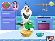 Olaf's Turtle Ice Cream Cake game screenshot, Olaf cooking, free online Frozen cooking game