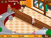 Cake Decorator free online baking and time management game on PlayArcadeHub, showing a decorated cake and a customer order screen.