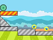 Elephant Zooballs physics puzzle game screenshot, two elephant balls separated by blocks, free online brain game