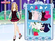Beautiful ice skater Margaret wearing a stylish skating outfit and ready for her private lessons in the free dress-up game Beauty on Ice