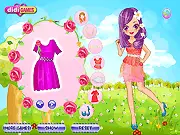Flower Fashion Accessories dress up game screenshot, girl character with floral clothes, online fashion show styling game, play free