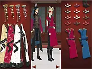 Dress-up game screen of Queen Seondeok Collection Games, featuring a historical Korean queen character model wearing elaborate Hanbok and traditional gold jewelry