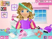 Play Baby Emma Hair Care free online kids game with washing and styling