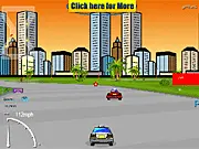 Taxi Racers 3D game screenshot showing a yellow taxi racing on a polygonal 3D track next to rival cars
