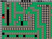 Gameplay screenshot of Supaplex Classic, a retro-style puzzle game featuring the character Murphy surrounded by red infotrons, gray zonks, and digital hazards on a grid