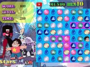 Steven Universe Match 3 puzzle game online free play screenshot with gems and Steven's shield