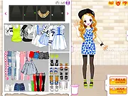June Street Dress Up Online Game, Children's Clothing Style, Cute Blue and White Fashion Free Game