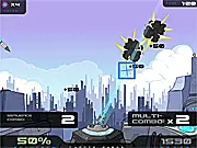 Cyndre Phase free online action game screenshot showing a futuristic base defending against incoming enemy rockets