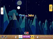 Finn Vs Jake Pong game screenshot, Finn and Jake characters playing a classic arcade Pong game online