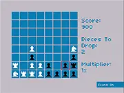 Pit Chess free online game screenshot, a grid-based puzzle board with different chess pieces placed on it