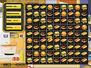 Play Burger Swap Puzzle free online match 3 game, swapping food icons to reach the target score