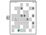 Rogue Horse free online puzzle game screenshot, a grid board showing a horse token, potions, guards, and levers