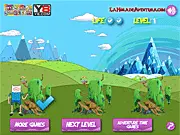 Where is Finn? free online game image, showing three tree forts and a guessing challenge