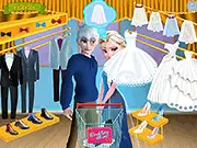 Elsa and Jack Wedding Prep free online dress up and decorating game for kids