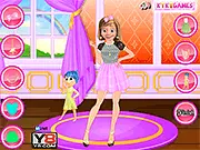 Riley from the movie Inside Out in a stylish outfit during the Inside Out Dress Up online game, ready for her first day of college