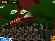 Extreme Truck Safari 4x4 simulation game screenshot, showing an off-road truck driving through a challenging forest environment